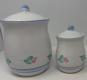 International China Company Canister Set Large and Small Capri Pattern